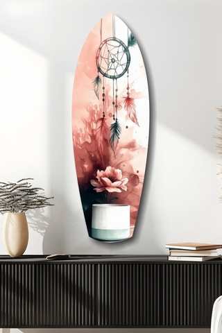 Décoration murale en verre trempé Dreamcatcher - Rose poudré