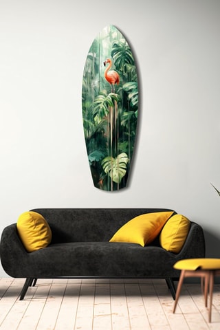 Décoration murale en verre trempé Tropical Flamingo - Vert