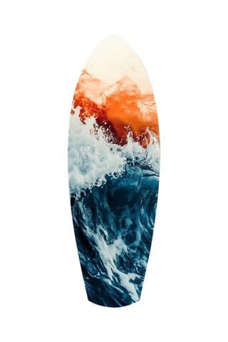 Décoration murale en verre trempé Colors of the Sunset in the Ocean - Bleu cobalt et orange