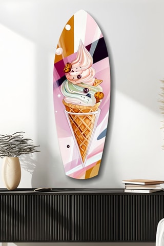 Décoration murale en verre trempé Icecream Dream - Rose