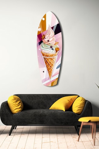Décoration murale en verre trempé Icecream Dream - Rose