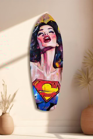 Décoration murale en verre trempé Supergirl - Jaune et rouge