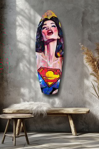 Décoration murale en verre trempé Supergirl - Jaune et rouge