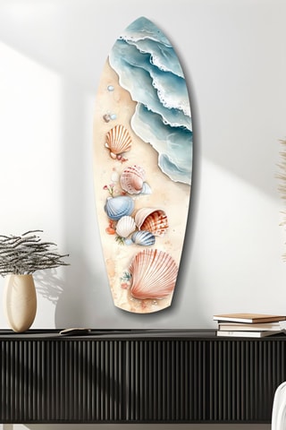 Décoration murale en verre trempé Shoreline Treasures – Beige et bleu clair