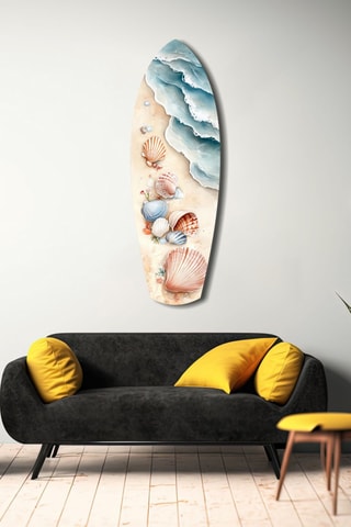 Décoration murale en verre trempé Shoreline Treasures – Beige et bleu clair