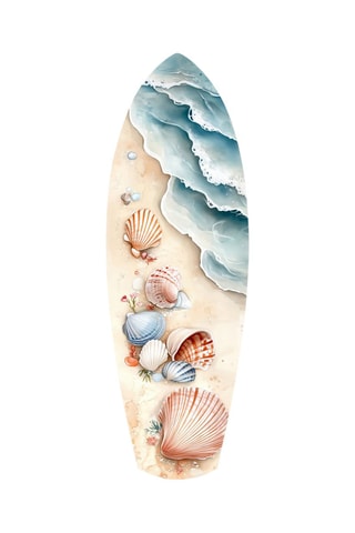 Décoration murale en verre trempé Shoreline Treasures – Beige et bleu clair
