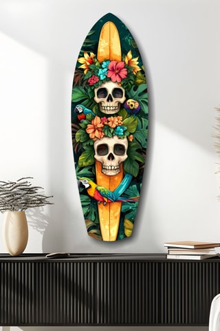 Décoration murale en verre trempé Tropical Mystique V2 – Jaune et vert foncé