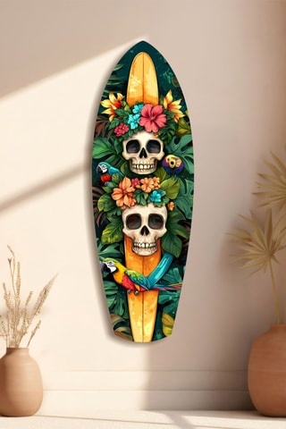 Décoration murale en verre trempé Tropical Mystique V2 – Jaune et vert foncé