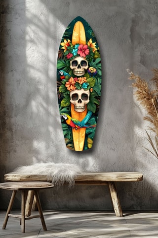 Décoration murale en verre trempé Tropical Mystique V2 – Jaune et vert foncé
