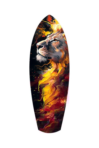 Décoration murale en verre trempé Lion Pride V4 - Noir et jaune