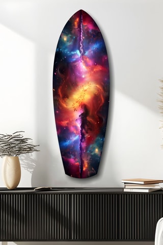 Décoration murale en verre trempé Safrane Space - Noir et jaune
