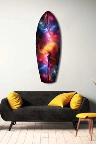 Décoration murale en verre trempé Safrane Space - Noir et jaune