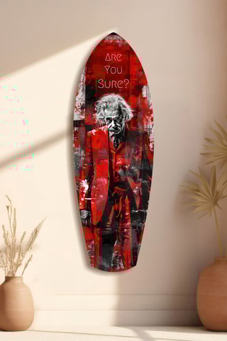 Décoration murale en verre trempé Are You Sure - Rouge et gris