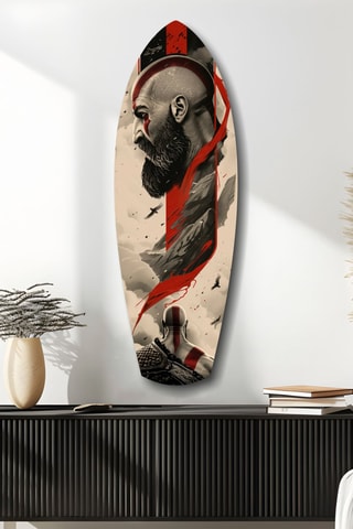 Décoration murale en verre trempé Kratos - Rouge et blanc