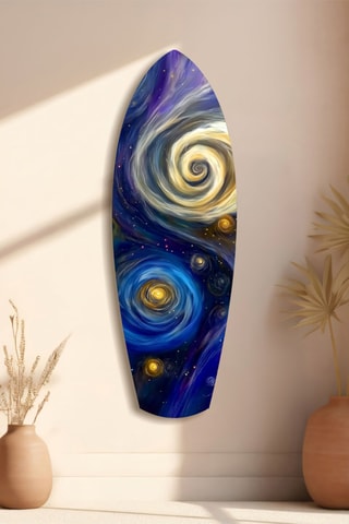 Décoration murale en verre trempé Kinetic Cosmos - Bleu et violet