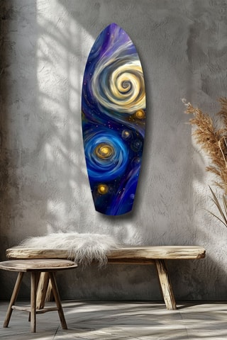 Décoration murale en verre trempé Kinetic Cosmos - Bleu et violet