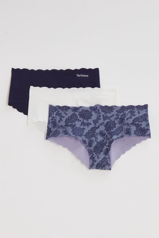 3 shorties Clean Cut - Azul-cinza