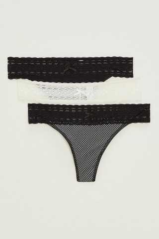 3 strings Les quotidiens - Preto e branco