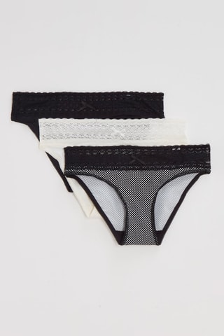 3 cuecas Les Quotidiens - Preto e branco
