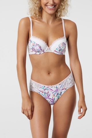 Shorties Eden - Branco e bege