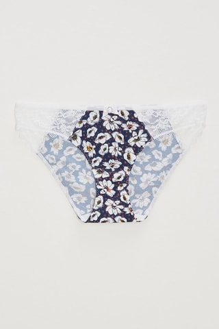 Cueca Eden - Branco e azul-marinho