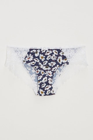 Shorties Eden - Branco e azul-marinho