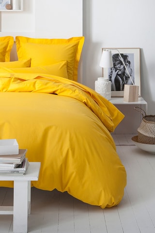 Taie de traversin en coton 57 fils/cm² - Ocre