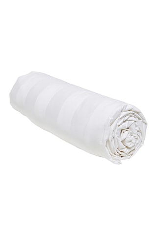 Drap-housse en satin de coton 78 fils/cm² Prestige - Craie - Bonnet 30 cm