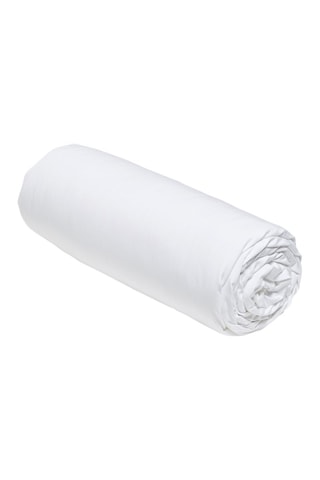 Drap-housse en coton 78 fils/cm² Simplicity - Blanc - Bonnet 30 cm