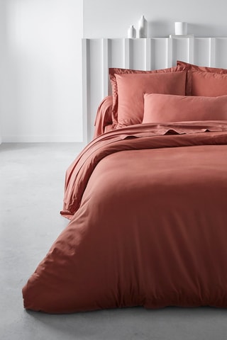 Drap-housse en coton 78 fils/cm² - Terracotta - Bonnet 30 cm
