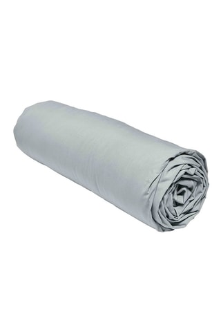 Drap-housse en percale de coton 78 fils/cm² Prestige - Acier - Bonnet 30 cm