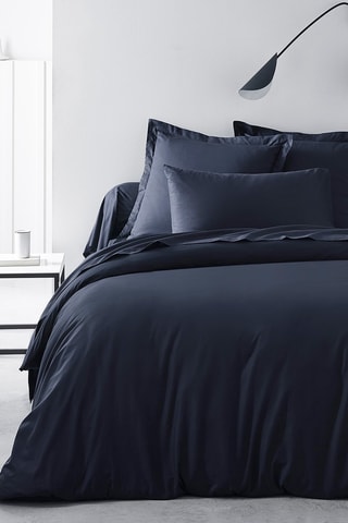 Drap-housse en coton 57 fils/cm² Essential - Bleu marine - Bonnet 30 cm