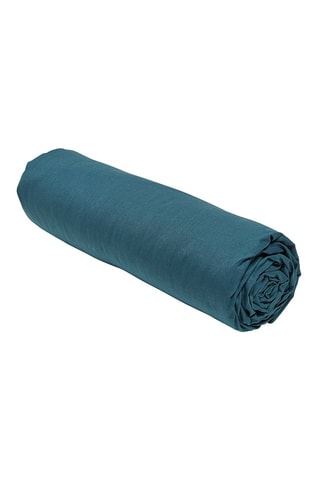 Drap-housse en coton biologique 57 fils/cm² Organic - Paon - Bonnet 30 cm