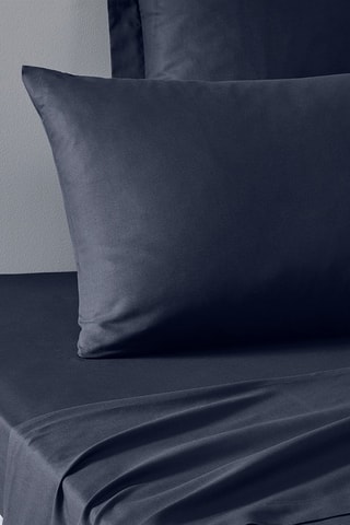 Taie d'oreiller en coton 57 fils Essential
 - Bleu marine