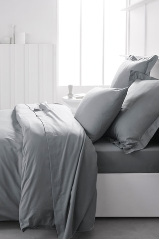 Taie d'oreiller en percale de coton 78 fils/cm Prestige - Acier