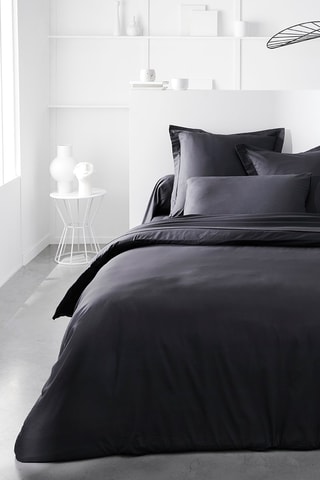 Taie d'oreiller en percale de coton 78 fils/cm Prestige - Gris foncé