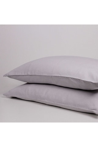 Taie d'oreiller en lin Naghada Gris clair