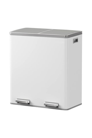 Poubelle de tri sélectif à pédale en acier inoxydable Major - 60 l