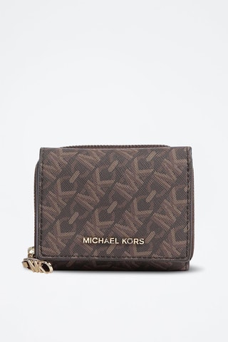Portefeuille Empire Small Trifold Zip Around - Bruin 