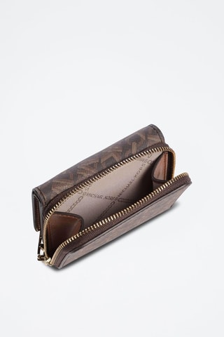 Portefeuille Empire Small Trifold Zip Around - Bruin 