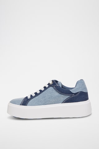 Platform Denim Sneakers - Lichtblauw