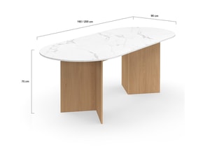 Table extensible Gabin - 160/200 x 75 x 90 cm