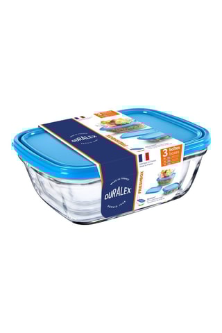 3 caixas de conservação em vidro Freshbox - 39 cl, 110 cl e 165 cl