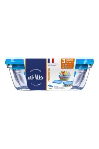 3 caixas de conservação em vidro Freshbox - 39 cl, 110 cl e 165 cl
