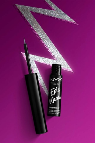 Eyeliner líquido metálico à prova de água olhos e corpo - Silver Metallic - 3,5 ml