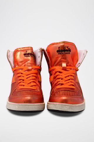 Sapatilhas de cano alto em couro Metal Used - Vermelho