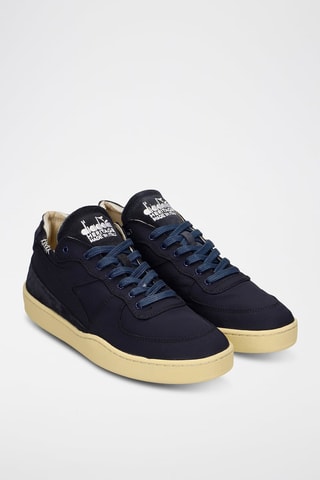 Sapatilhas em couro Row Cut Softech - Azul-marinho