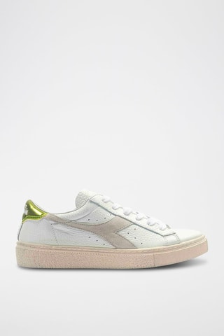 Sapatilhas em couro Montecarlo H Wax W - Branco e verde