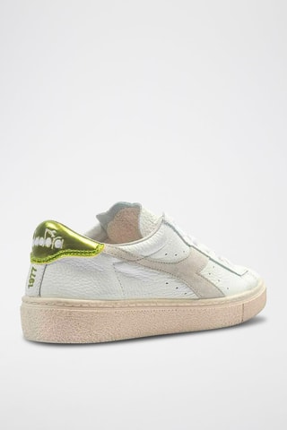 Sapatilhas em couro Montecarlo H Wax W - Branco e verde