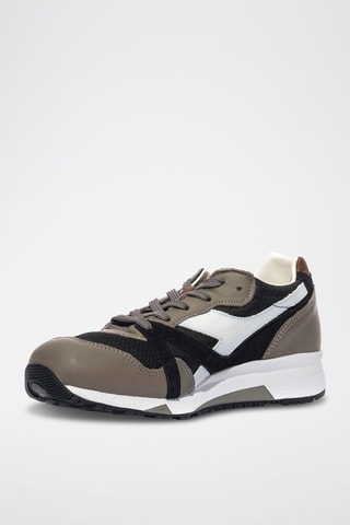 Sapatilhas em couro N9000 2030 - Preto e caqui